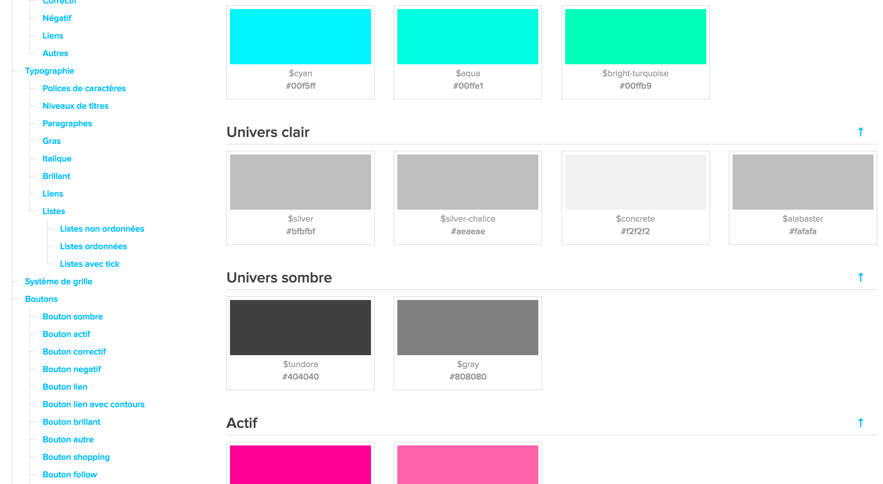 styleguide apotycare couleurs